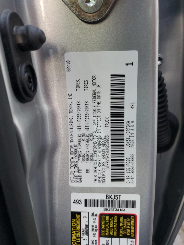 5TFRY5F10JX238033 2018 Toyota Tundra Double Cab Sr