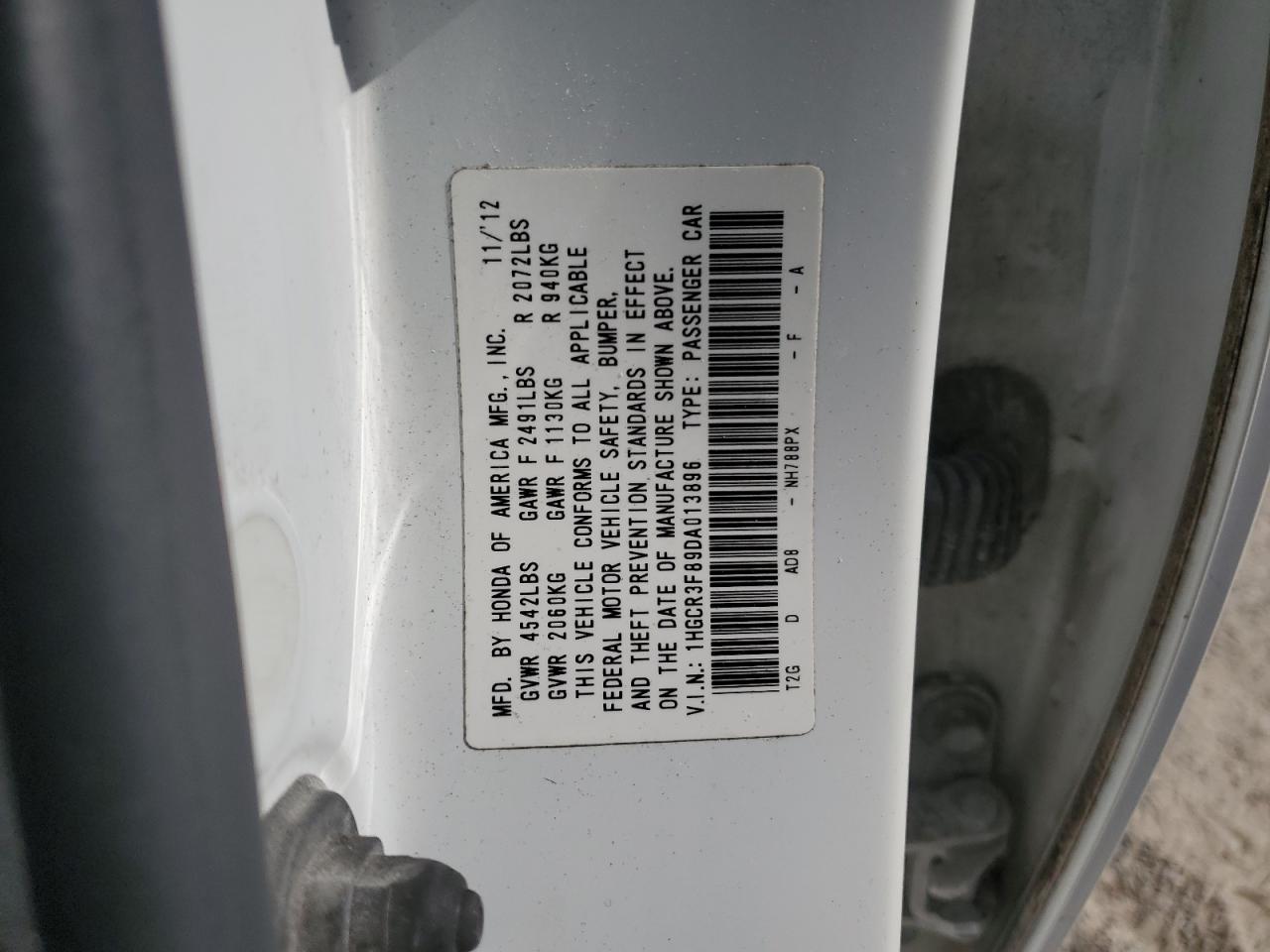 1HGCR3F89DA013896 2013 Honda Accord Exl