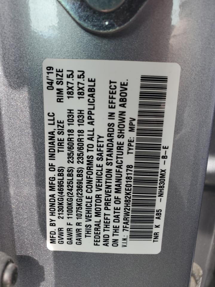 2019 Honda Cr-V Exl VIN: 7FARW2H82KE018178 Lot: 69829404
