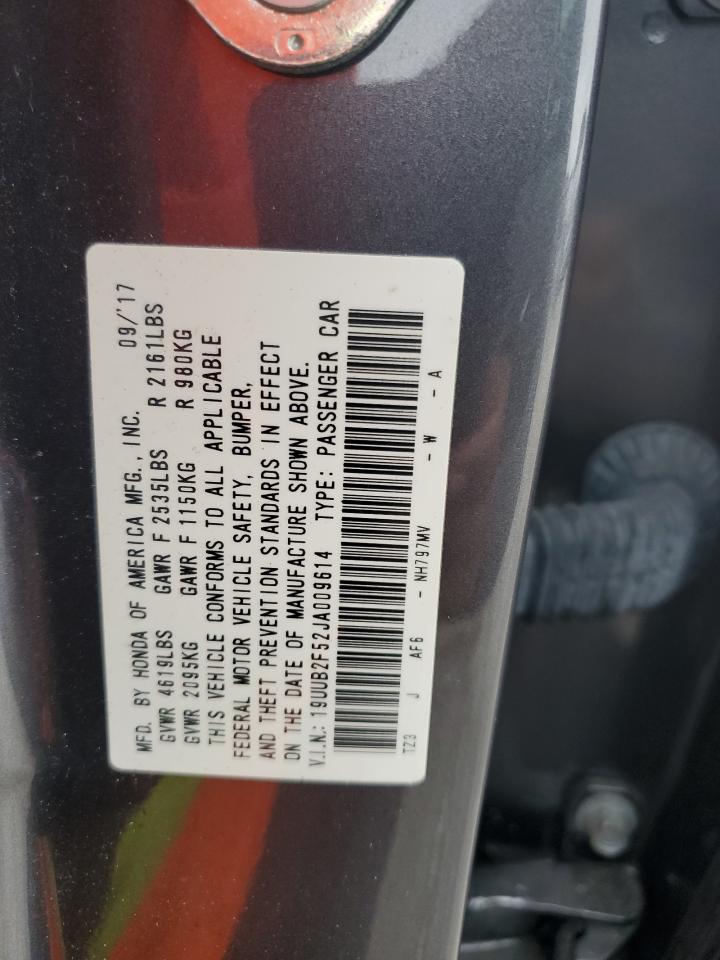 19UUB2F52JA009614 2018 Acura Tlx Tech