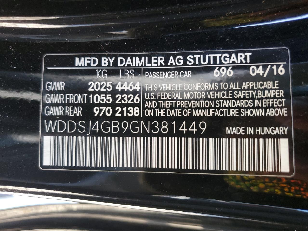 2016 Mercedes-Benz Cla 250 4Matic VIN: WDDSJ4GB9GN381449 Lot: 70702384