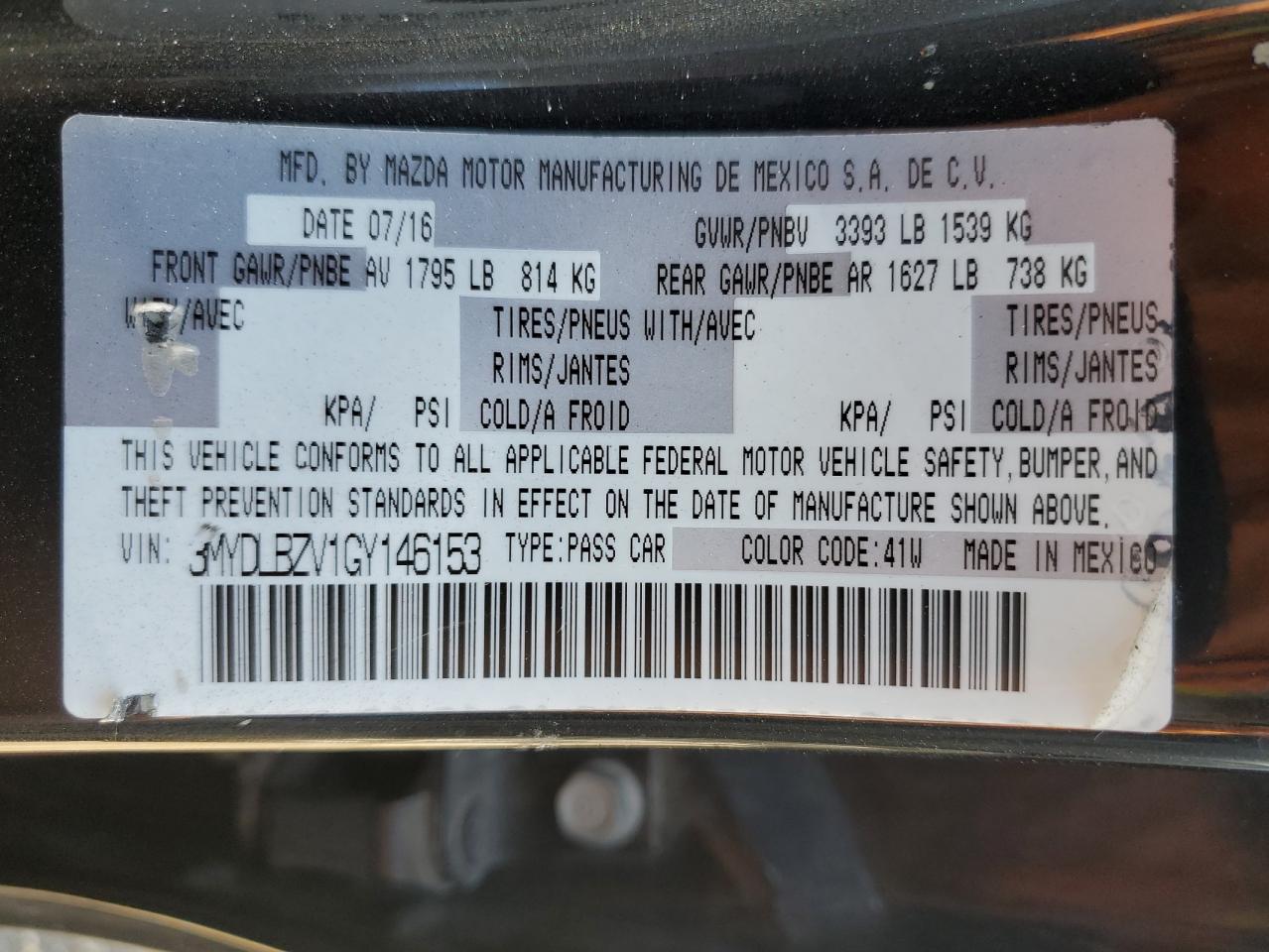 2016 Toyota Scion Ia VIN: 3MYDLBZV1GY146153 Lot: 70288974