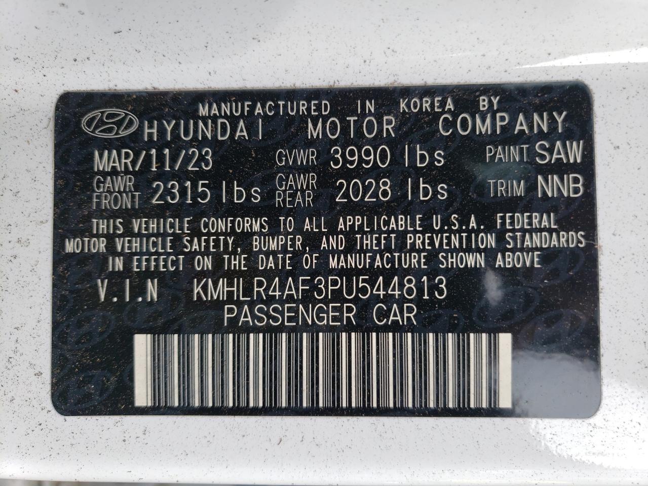 KMHLR4AF3PU544813 2023 Hyundai Elantra N Line