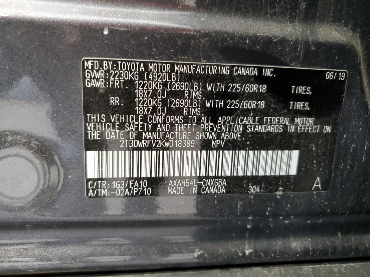 2T3DWRFV2KW018389 2019 TOYOTA RAV 4 - Image 14