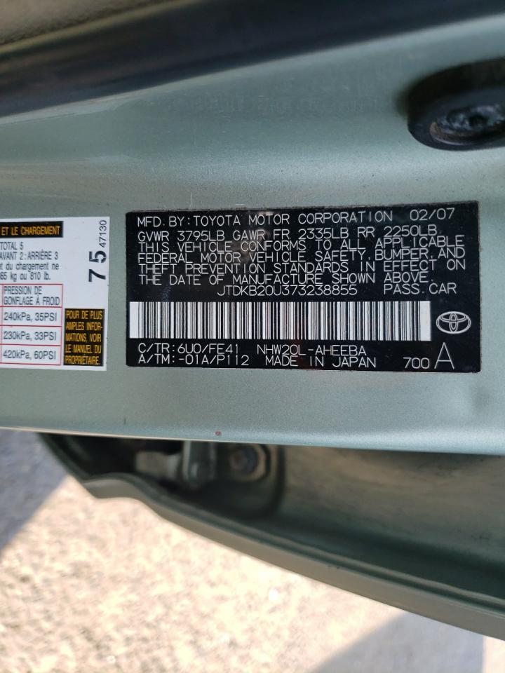 JTDKB20U373238855 2007 Toyota Prius