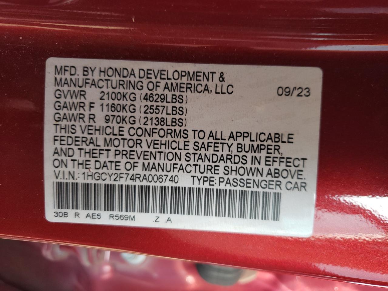 1HGCY2F74RA006740 2024 Honda Accord Hybrid Sport-L