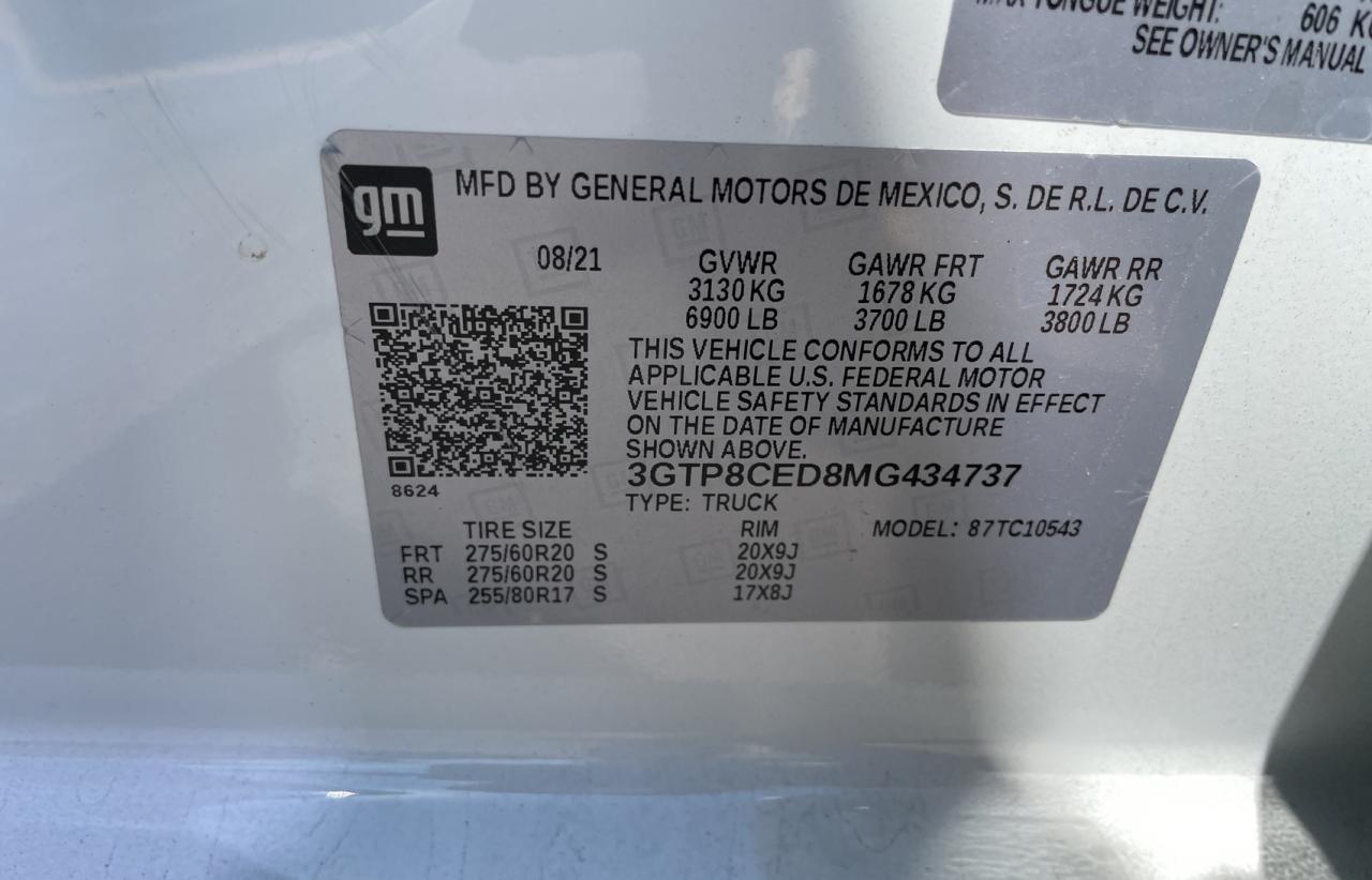 3GTP8CED8MG434737 2021 GMC Sierra C1500 Elevation