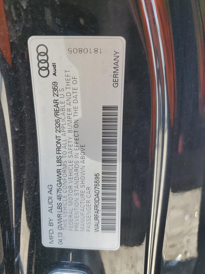 2013 Audi A5 Premium Plus VIN: WAURFAFR3DA075595 Lot: 70360704