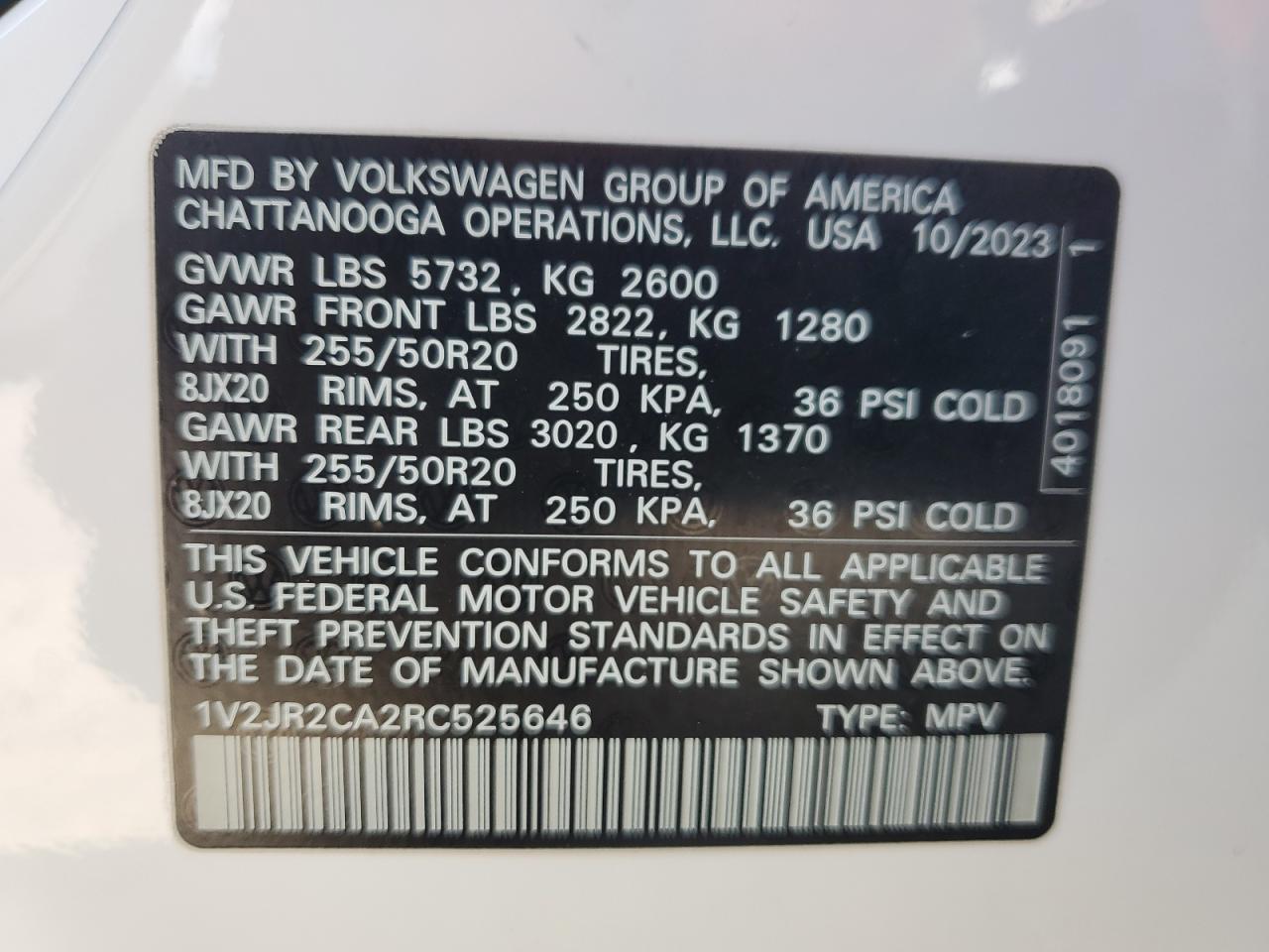 1V2JR2CA2RC525646 2024 VOLKSWAGEN ATLAS - Image 14