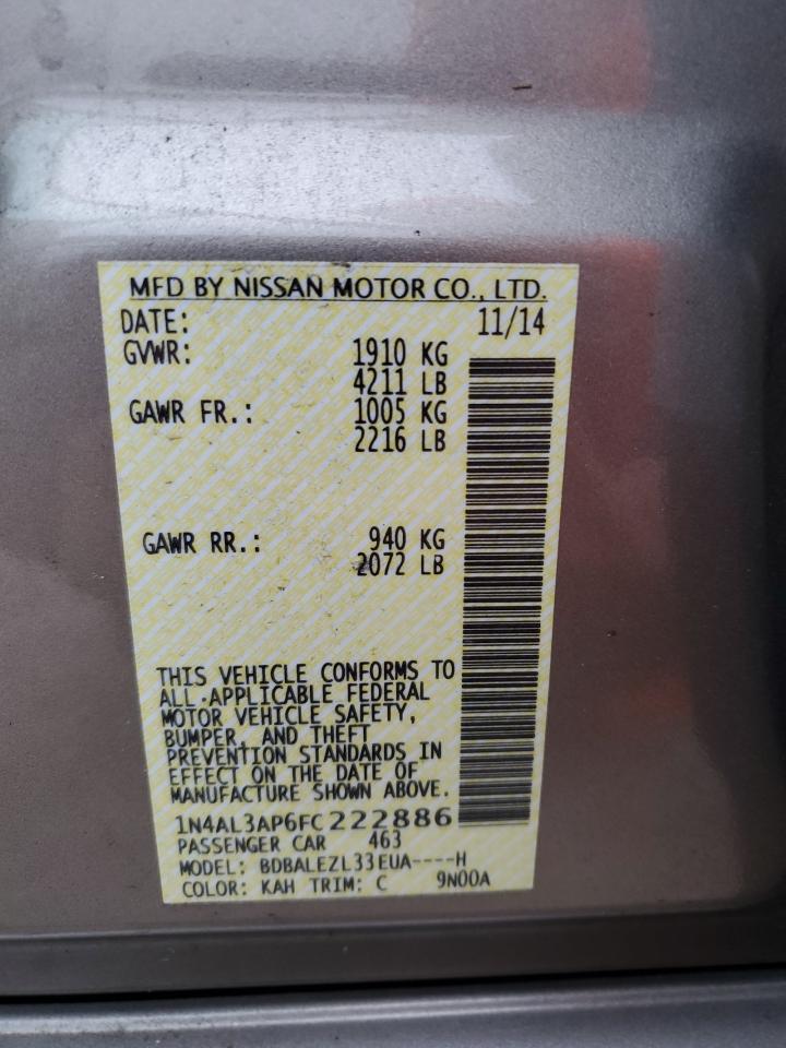 1N4AL3AP6FC222886 2015 Nissan Altima 2.5