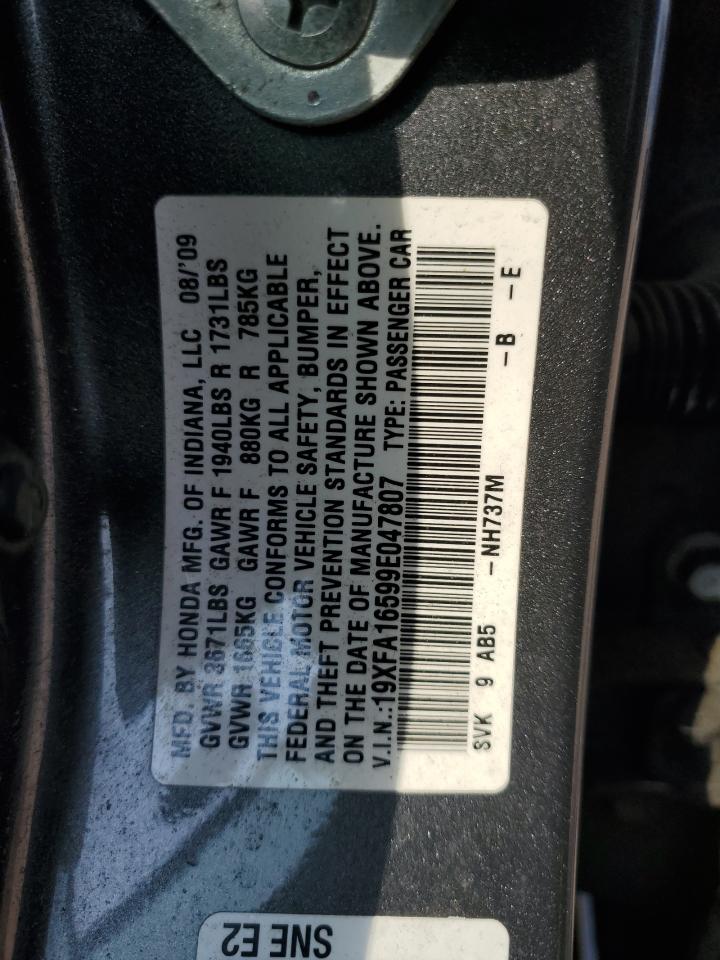 19XFA16599E047807 2009 Honda Civic Lx