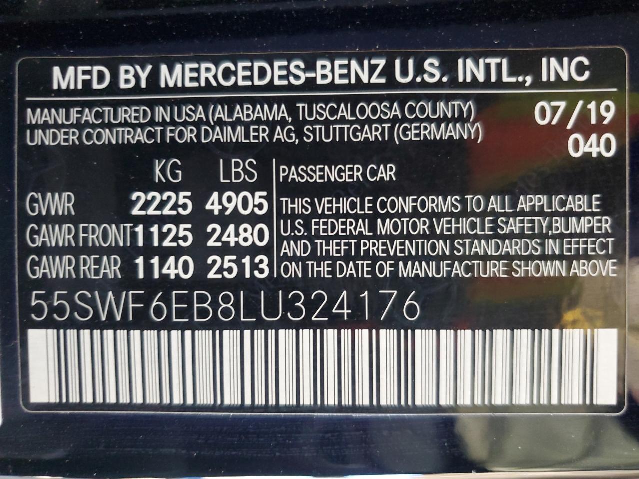 55SWF6EB8LU324176 2020 MERCEDES-BENZ C CLASS - Image 12