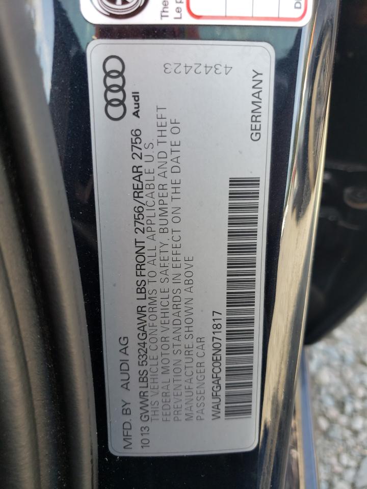 2014 Audi A6 Premium Plus VIN: WAUFGAFC0EN071817 Lot: 71883914