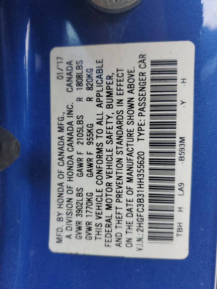 2HGFC3B31HH355620 2017 Honda Civic Ex 2HGFC3B31HH355620 2017 Honda Civic Ex