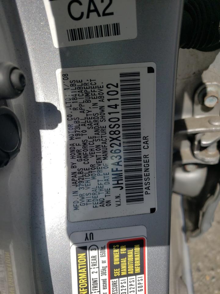 JHMFA362X8S014102 2008 Honda Civic Hybrid