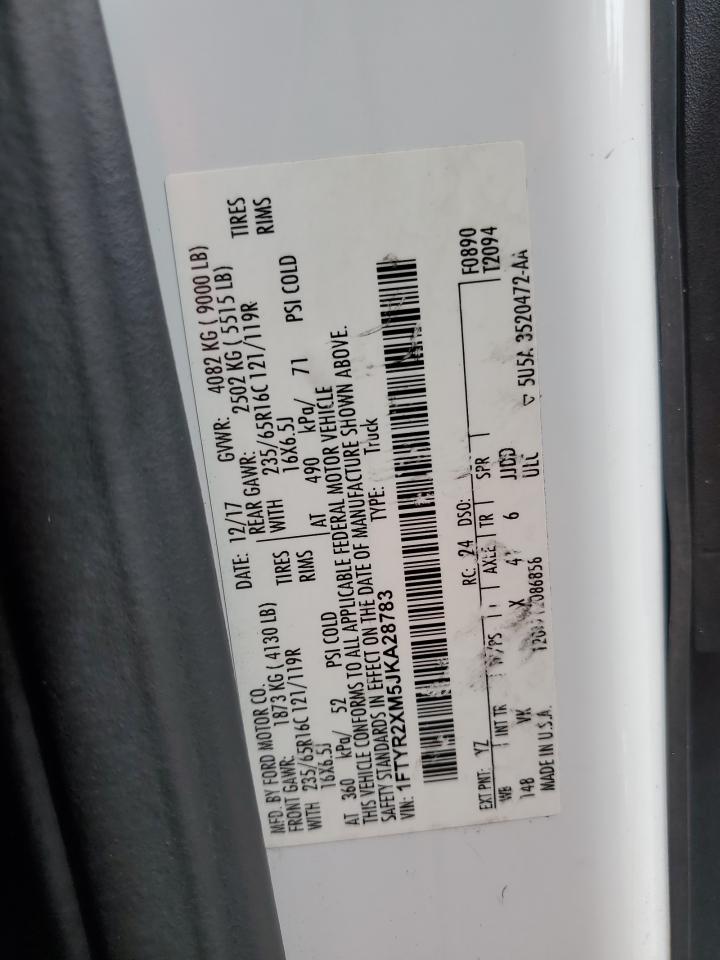 2018 Ford Transit T- VIN: 1FTYR2XM5JKA28783 Lot: 78333254