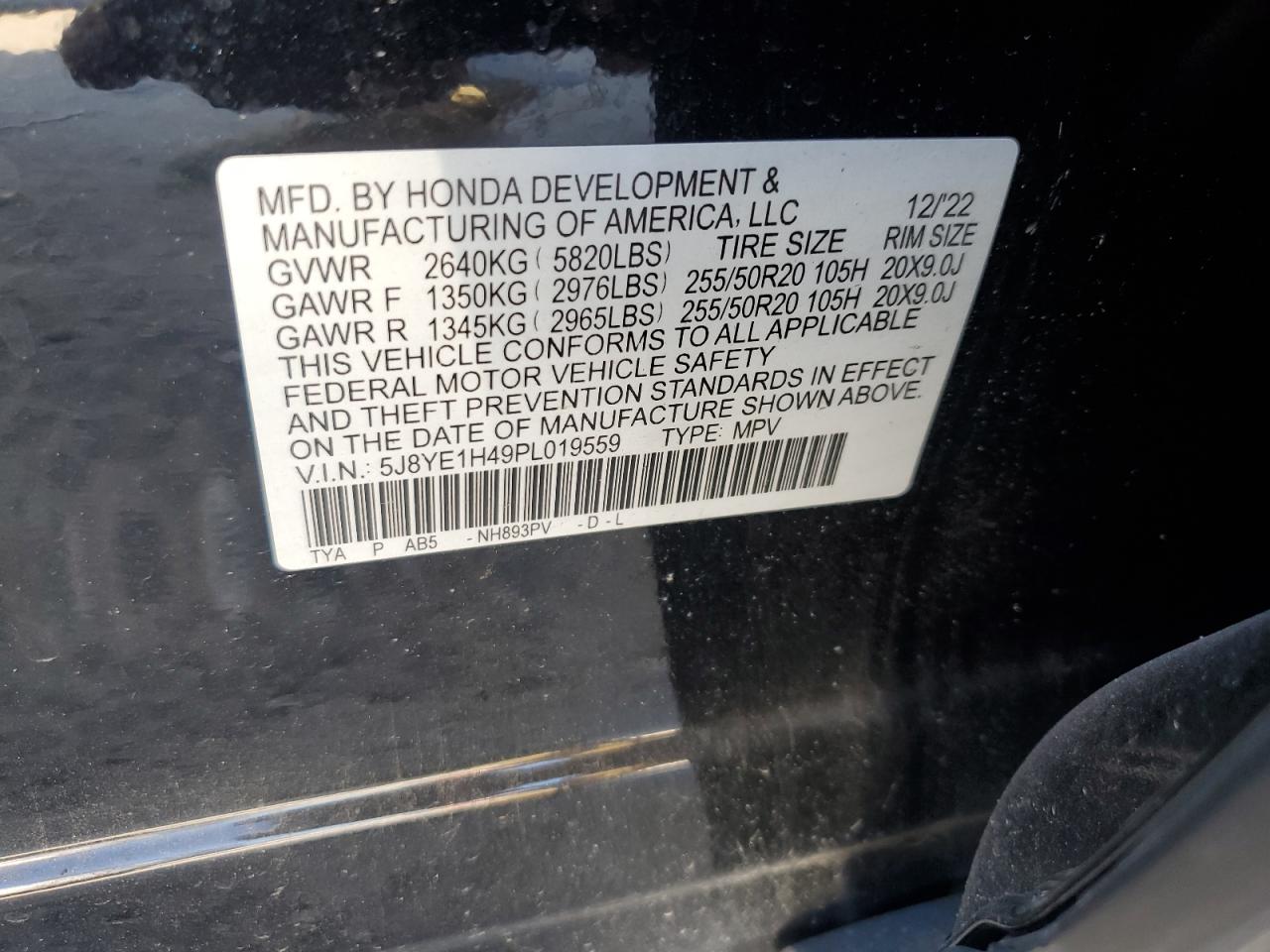 5J8YE1H49PL019559 2023 Acura Mdx Technology