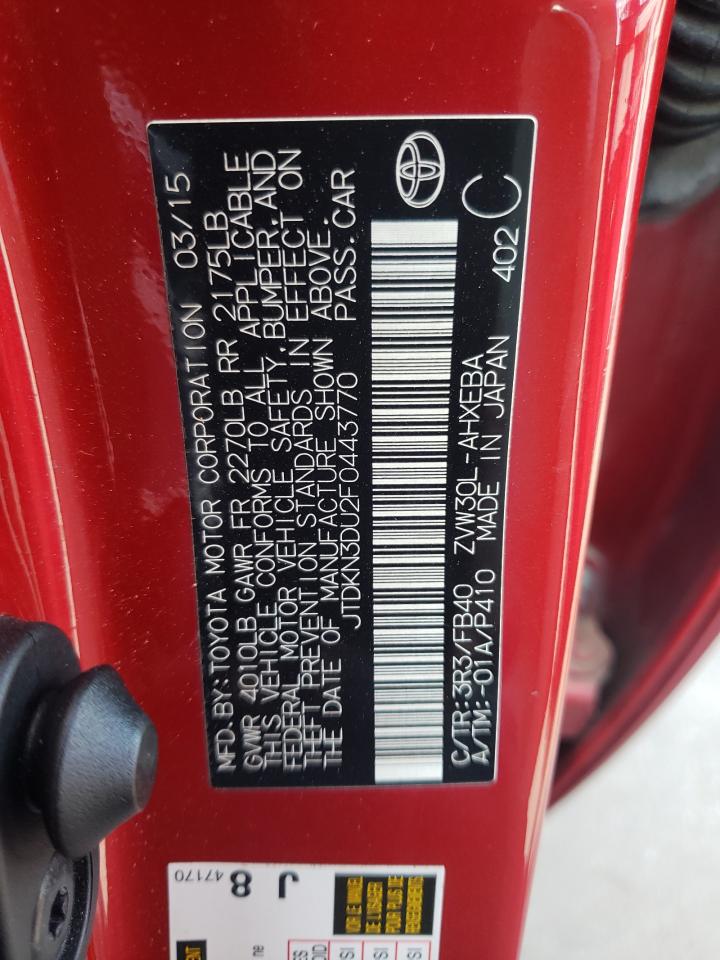 JTDKN3DU2F0443770 2015 Toyota Prius