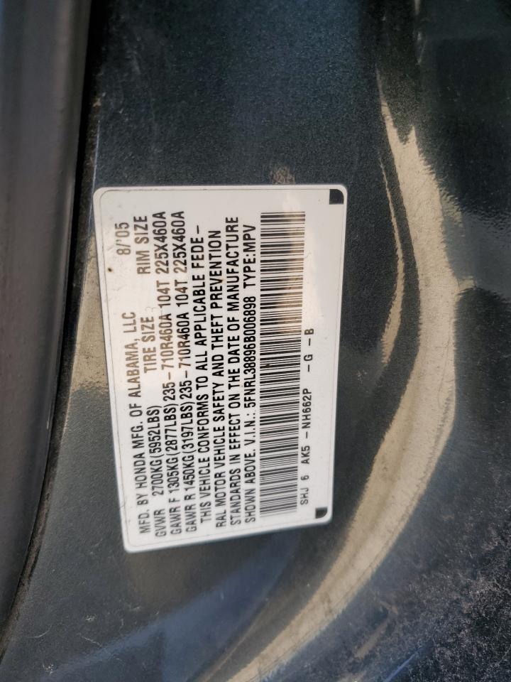 5FNRL38896B006898 2006 Honda Odyssey Touring