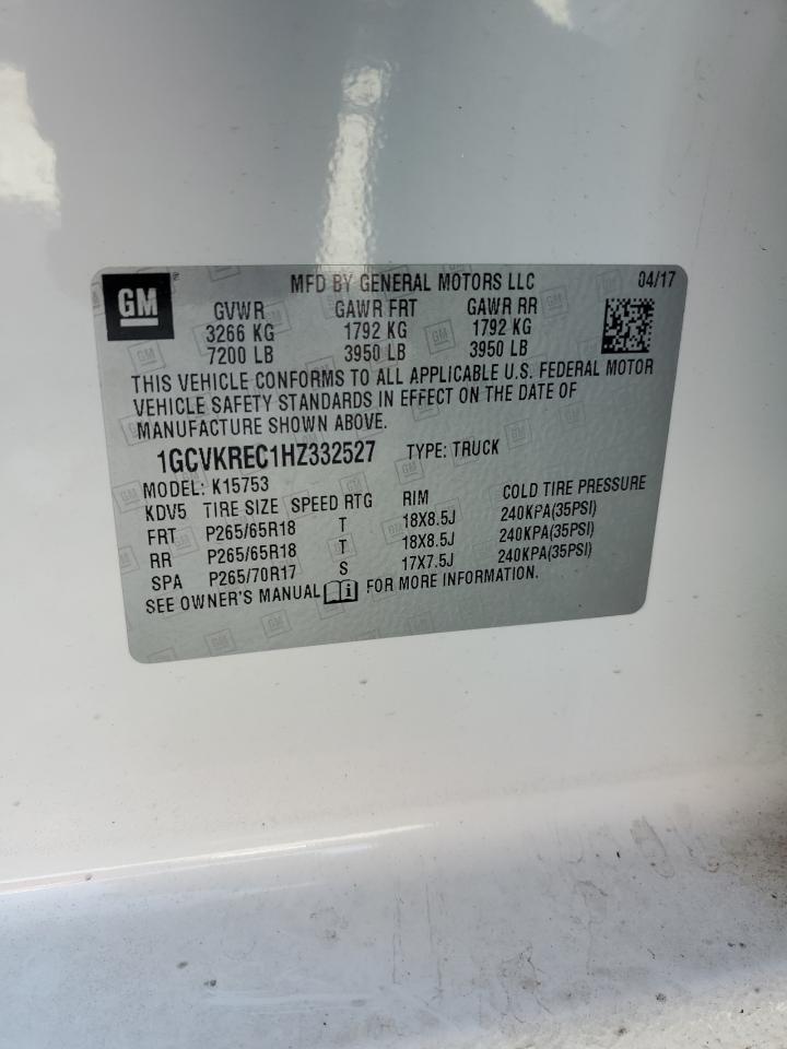 1GCVKREC1HZ332527 2017 Chevrolet Silverado K1500 Lt