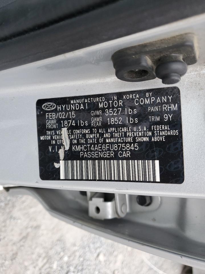 2015 Hyundai Accent Gls VIN: KMHCT4AE6FU875845 Lot: 71943464