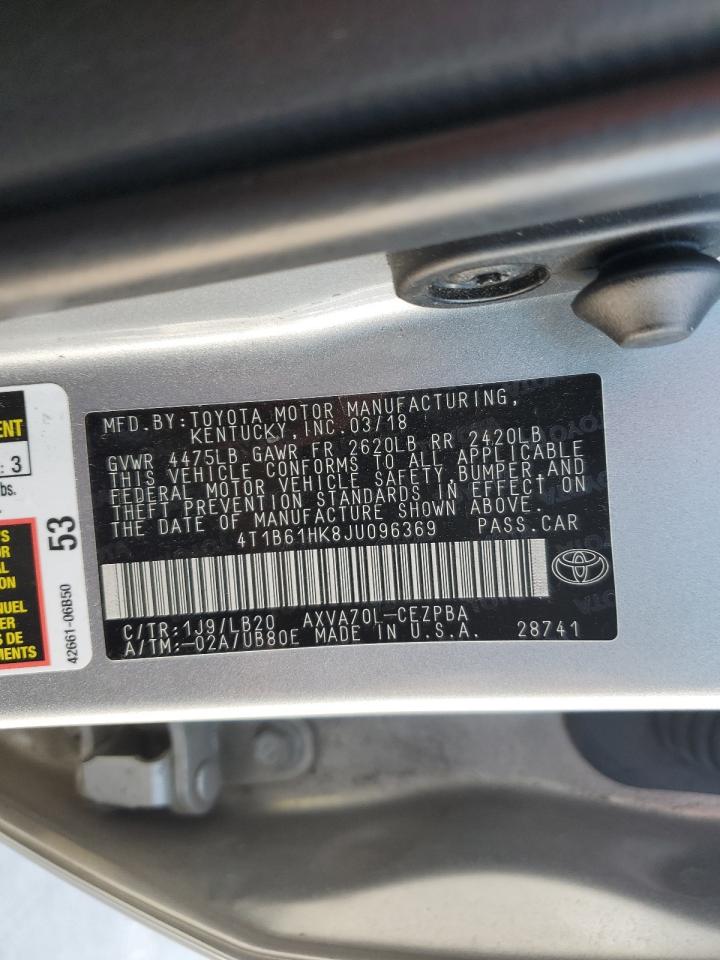 4T1B61HK8JU096369 2018 Toyota Camry Xse