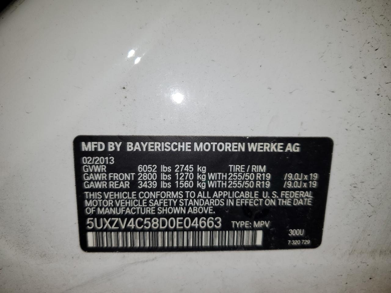 5UXZV4C58D0E04663 2013 BMW X5 xDrive35I