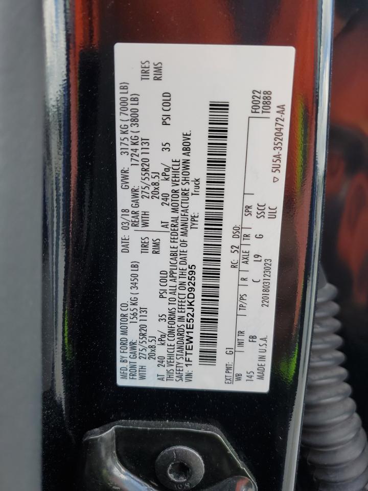 1FTEW1E52JKD92595 2018 Ford F150 Supercrew