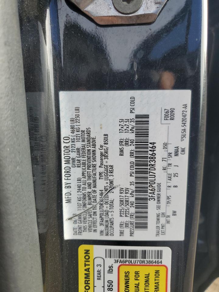 3FA6P0LU7DR386464 2013 Ford Fusion Se Hybrid