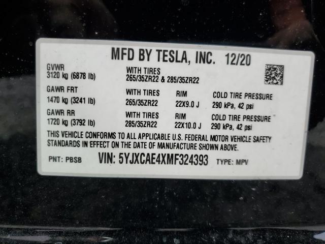 5YJXCAE4XMF324393 Tesla Model X  13