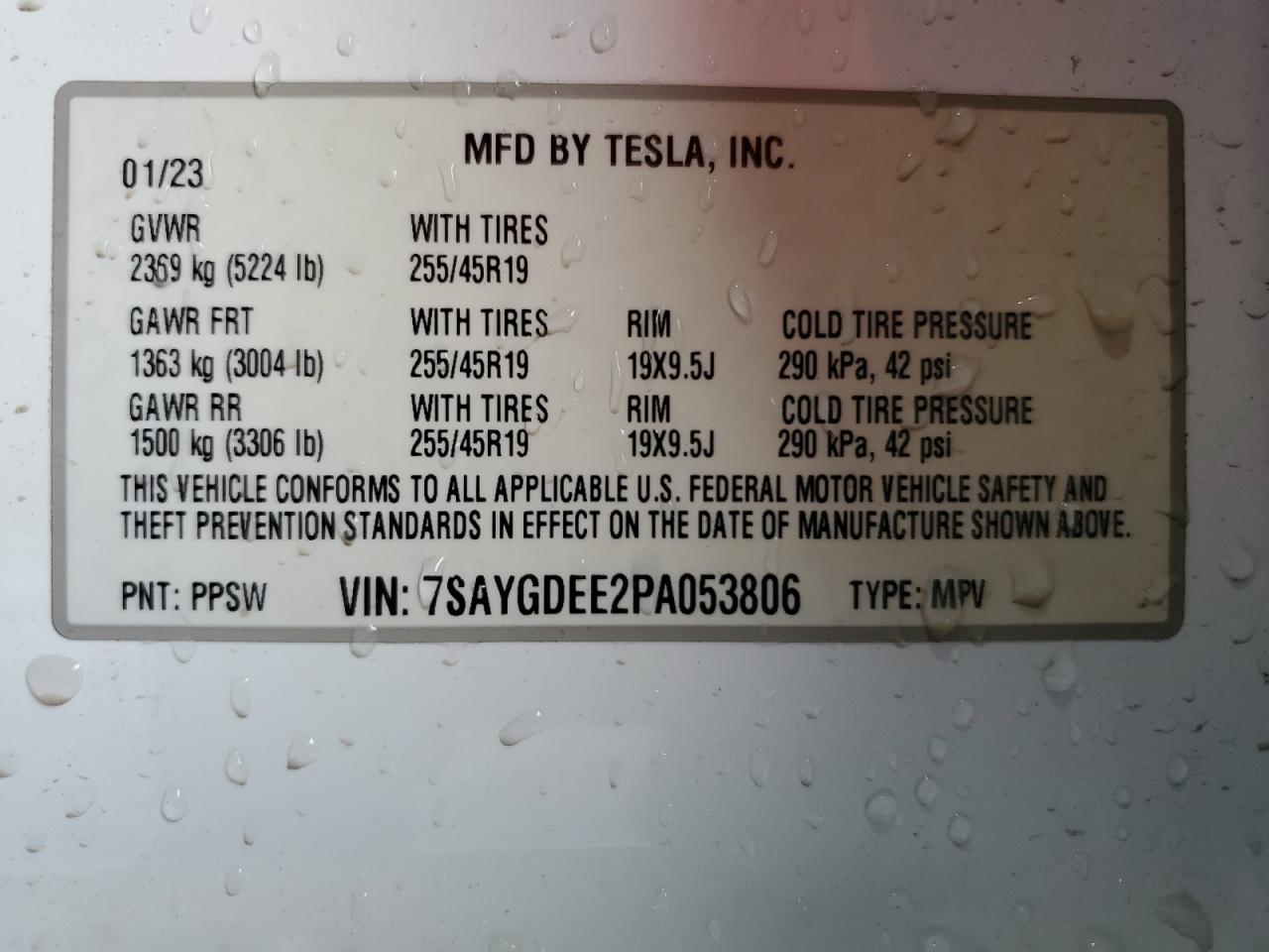 7SAYGDEE2PA053806 2023 Tesla Model Y