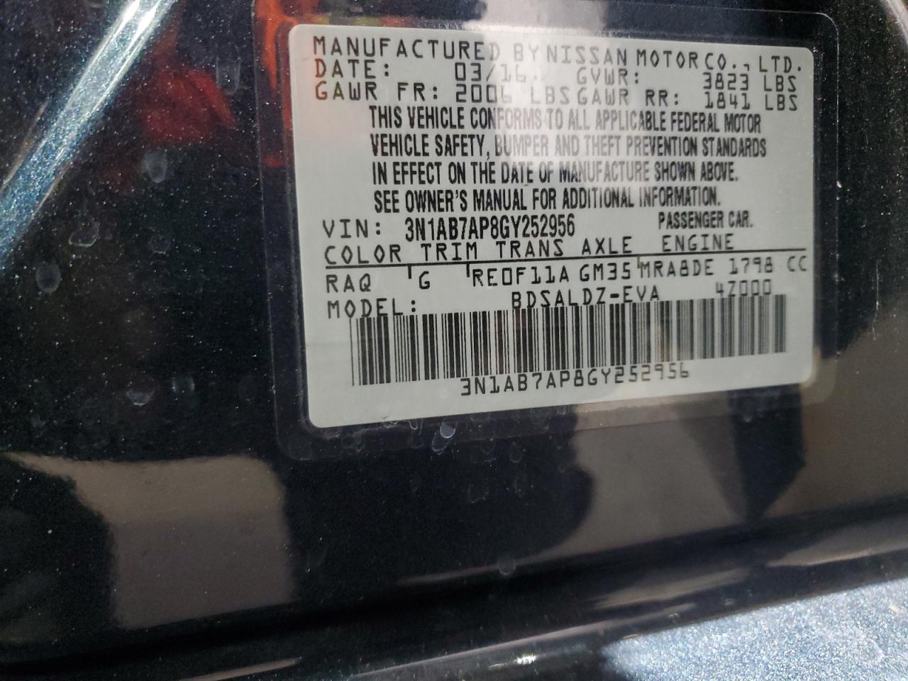 3N1AB7AP8GY252956 2016 Nissan Sentra S