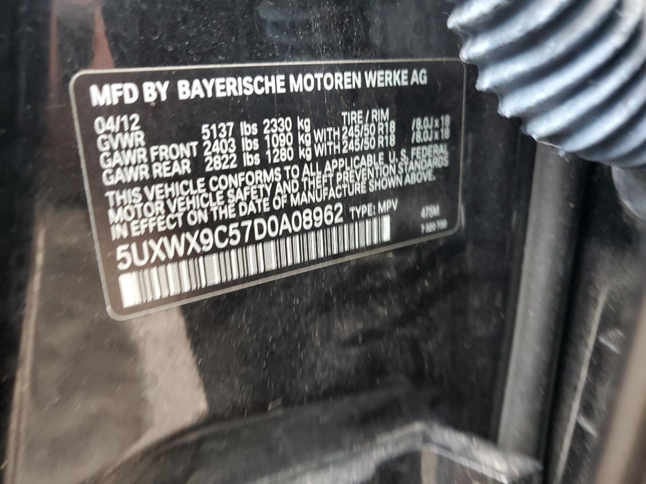 5UXWX9C57D0A08962 2013 BMW X3 xDrive28I