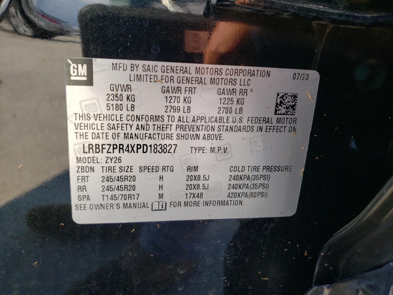 2023 Buick Envision Essence VIN: LRBFZPR4XPD183827 Lot: 72161074