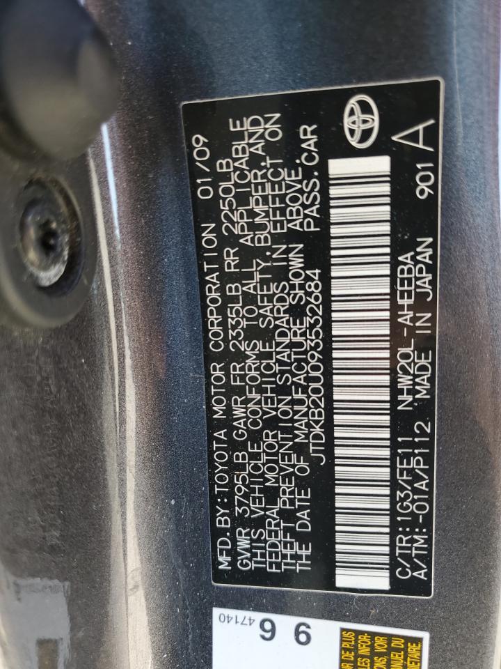 JTDKB20U093532684 2009 Toyota Prius