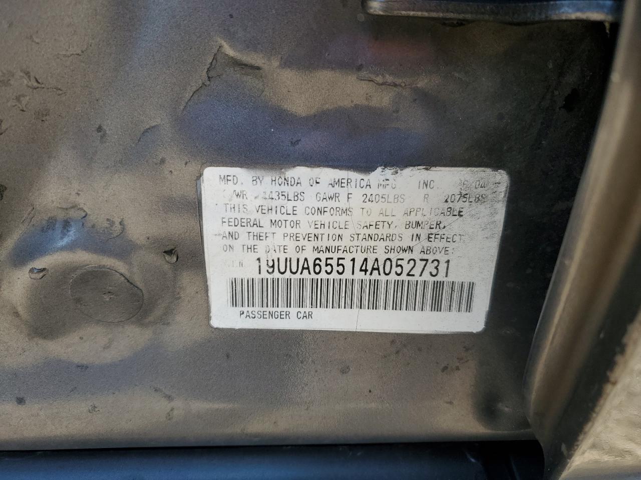 19UUA65514A052731 2004 Acura Tl