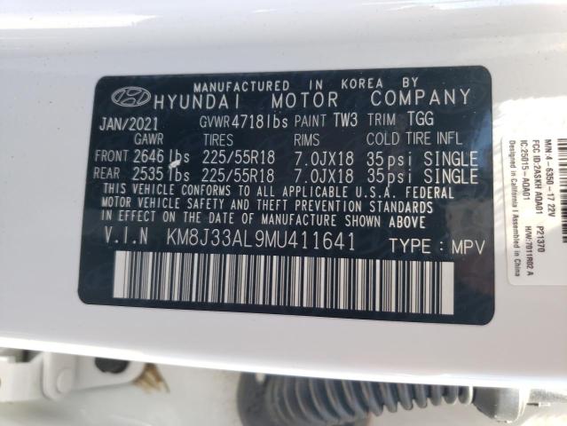 KM8J33AL9MU411641 Hyundai Tucson LIM 12