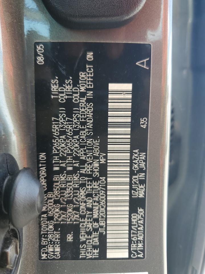 JTJBT20X260097104 2006 Lexus Gx 470