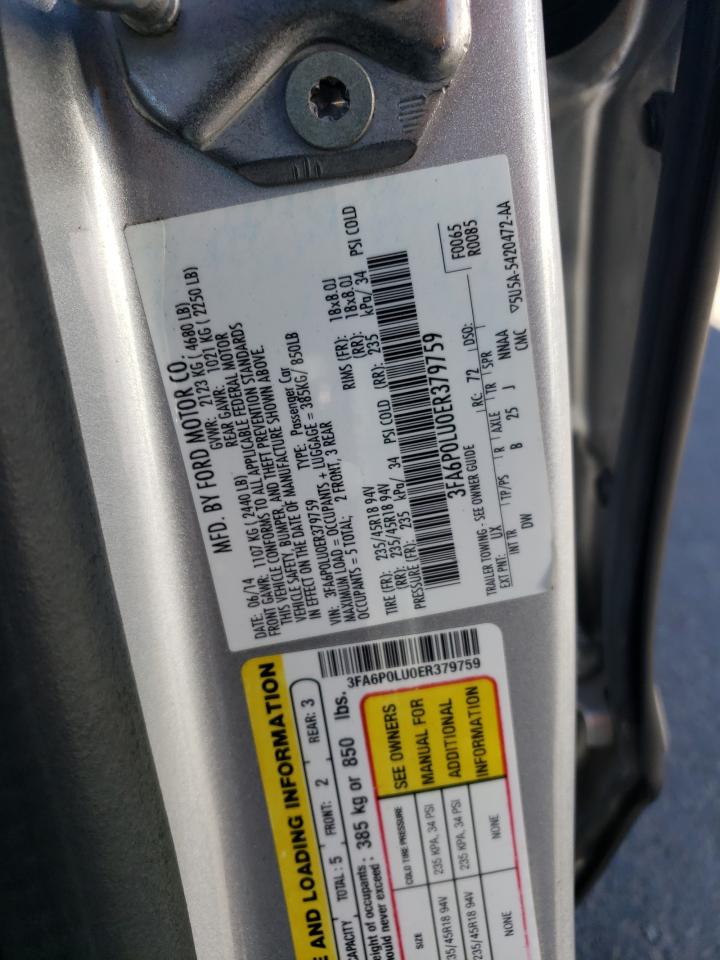 3FA6P0LU0ER379759 2014 Ford Fusion Se Hybrid