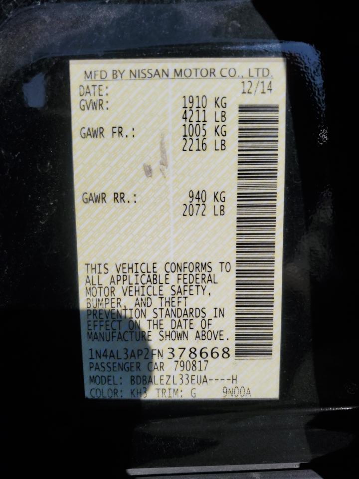 1N4AL3AP2FN378668 2015 Nissan Altima 2.5