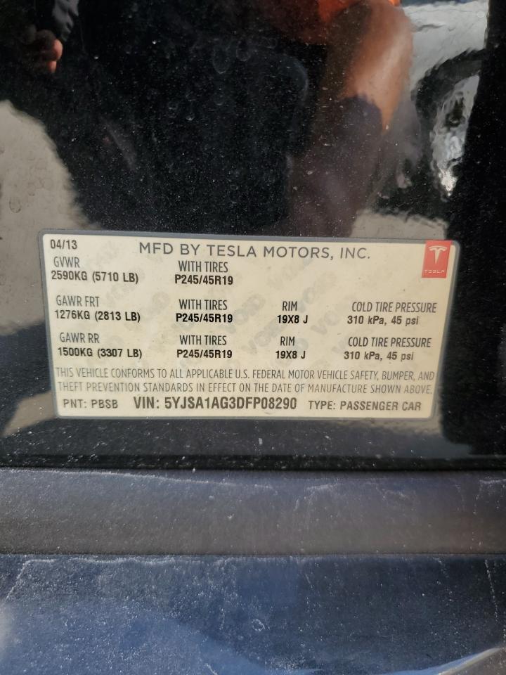 2013 Tesla Model S VIN: 5YJSA1AG3DFP08290 Lot: 72153474