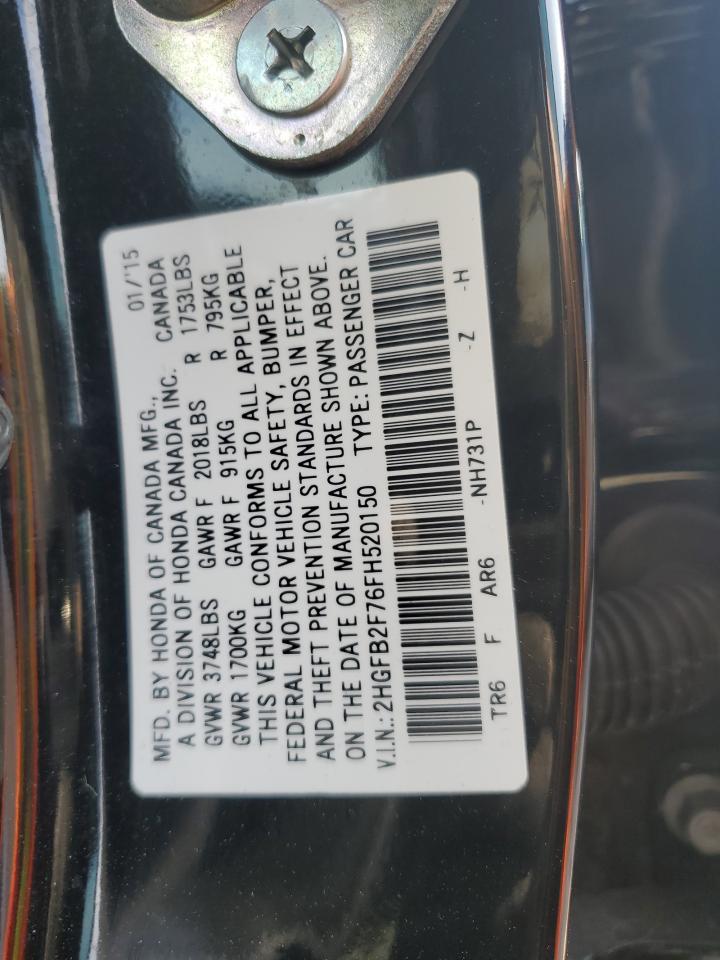 2HGFB2F76FH520150 2015 Honda Civic Se