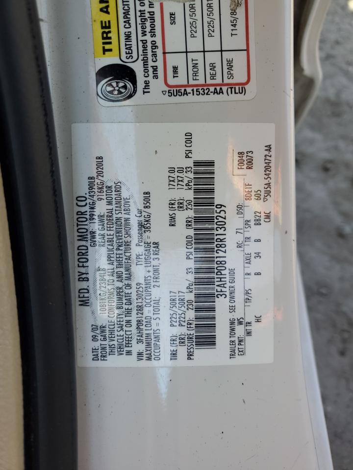 3FAHP08128R130259 2008 Ford Fusion Sel