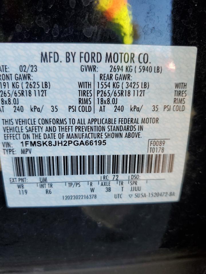 2023 Ford Explorer Timberline VIN: 1FMSK8JH2PGA66195 Lot: 71596584