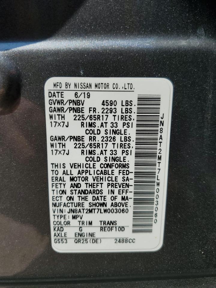 JN8AT2MT7LW003060 2020 Nissan Rogue S