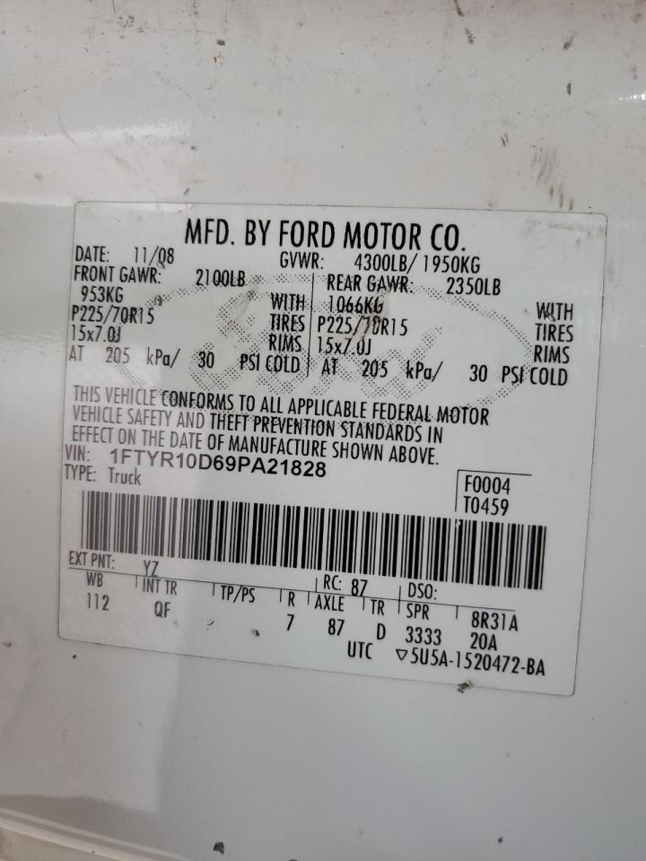 1FTYR10D69PA21828 2009 Ford Ranger