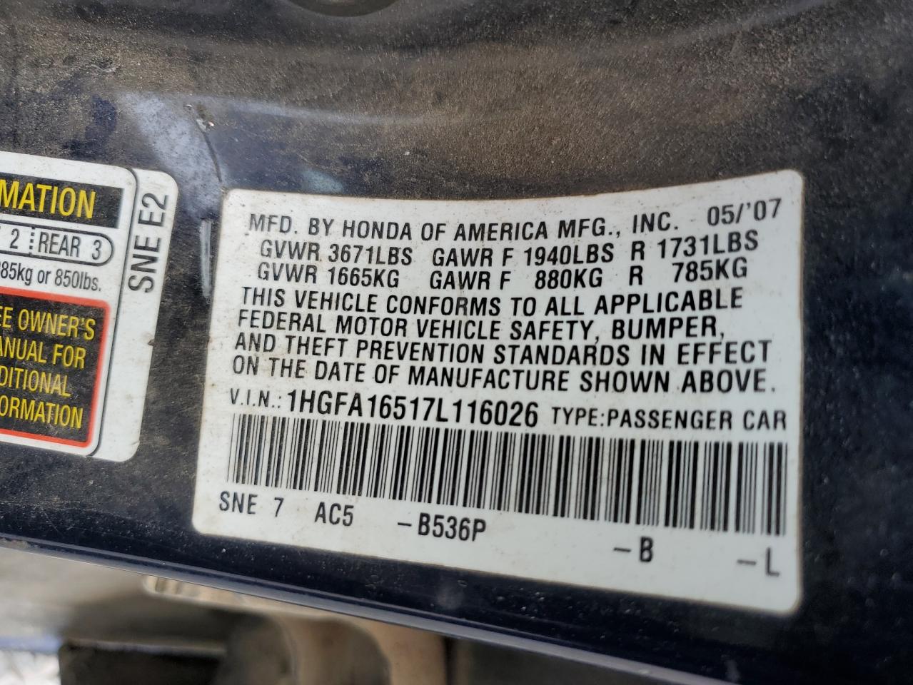 2007 Honda Civic - Image 12