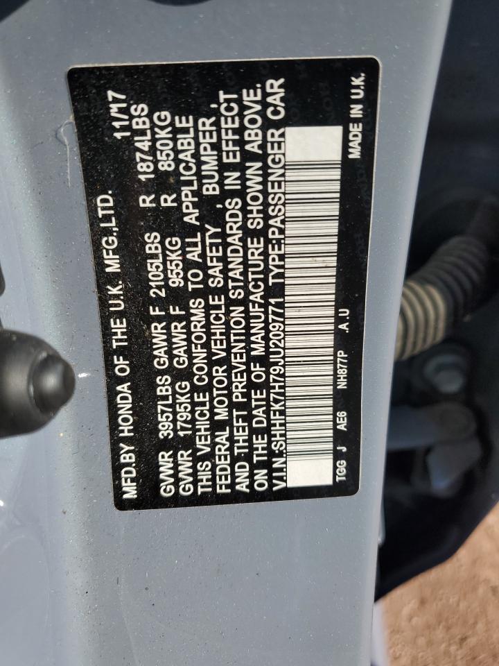 SHHFK7H79JU209771 2018 Honda Civic Exl