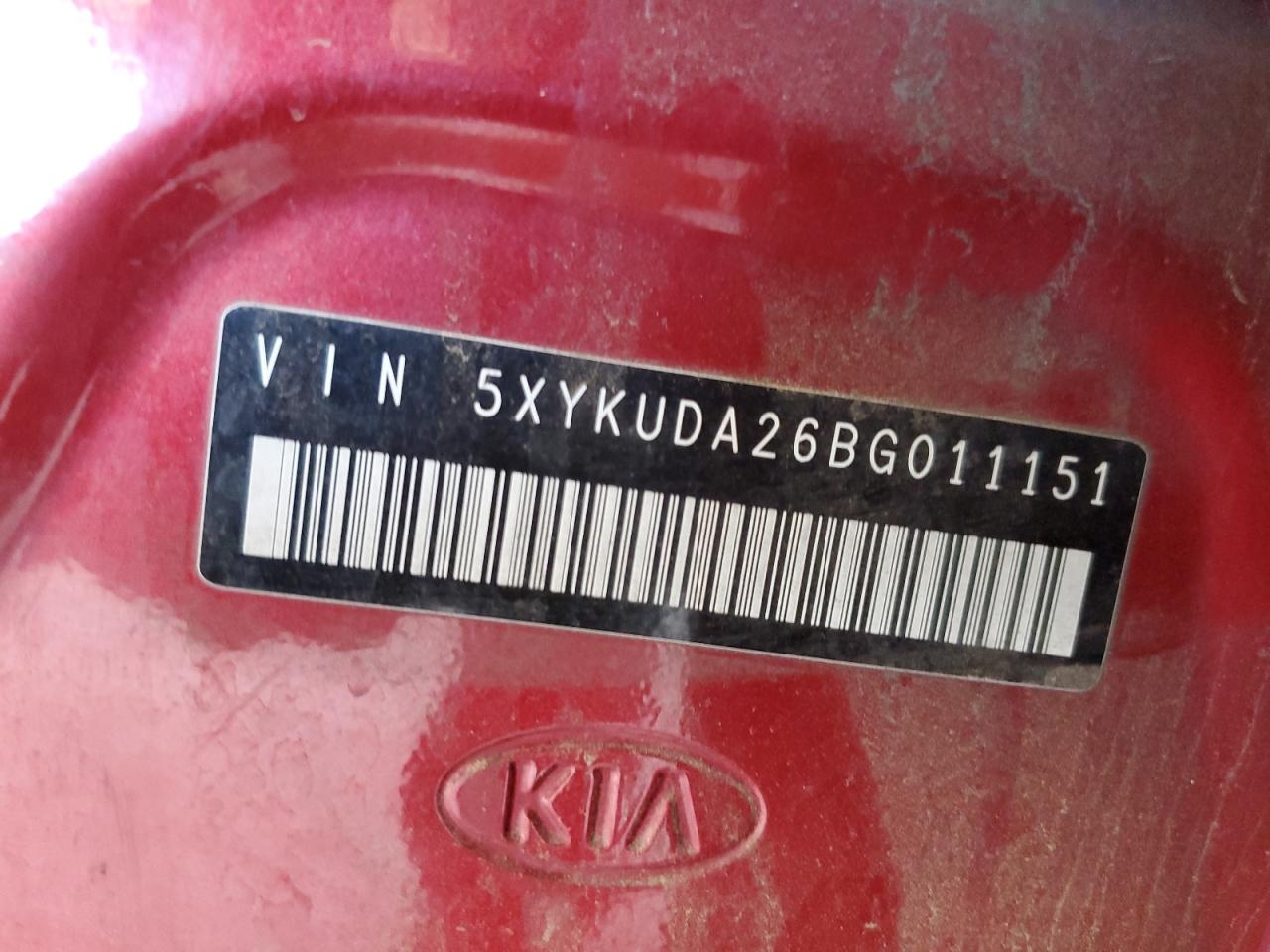 5XYKUDA26BG011151 2011 Kia Sorento Ex