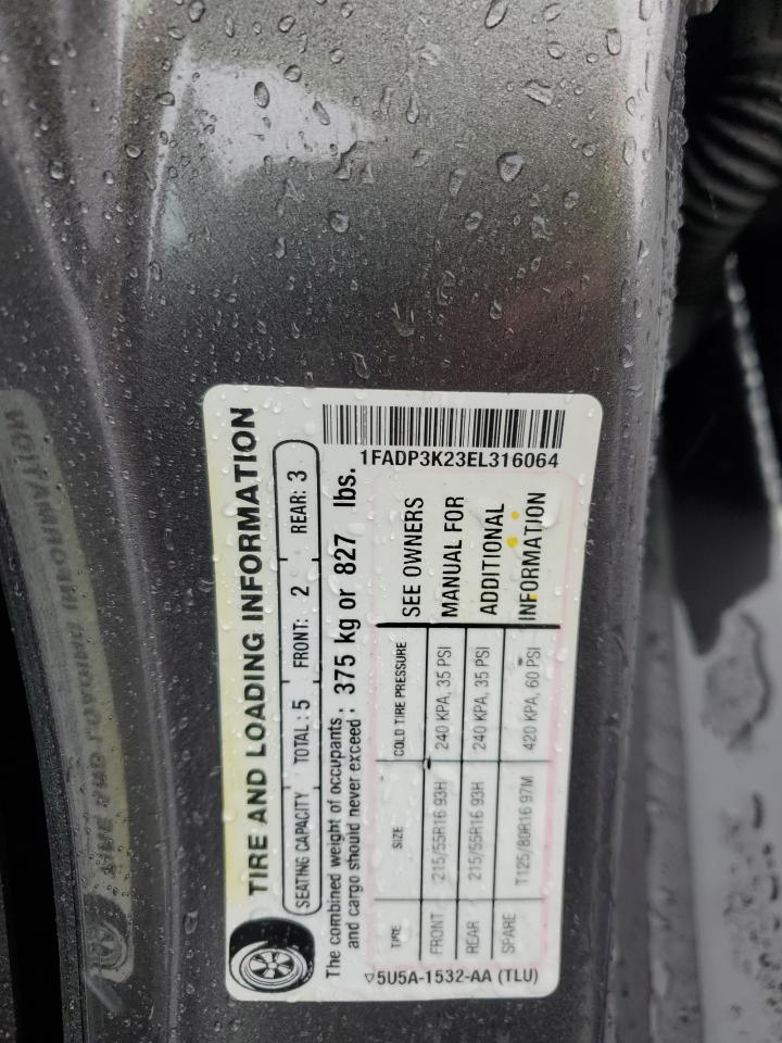 2014 Ford Focus Se VIN: 1FADP3K23EL316064 Lot: 96888275